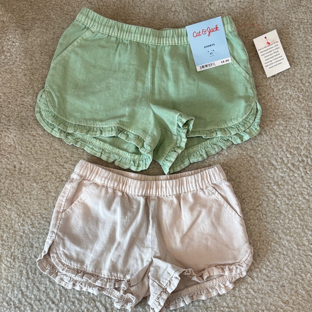 Cat & Jack Girls Ruffle Shorts Bundle